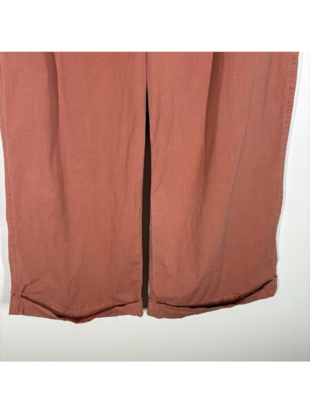 American Eagle Women 10 Terracotta Stretch Poplin Wide Leg Trouser Pants - Picture 5 of 14